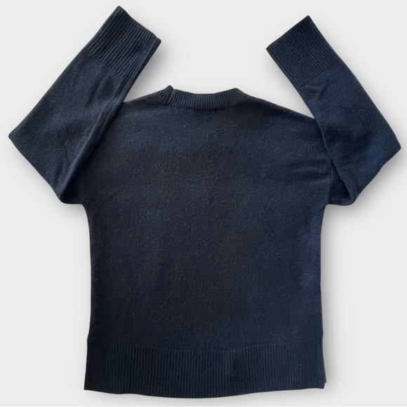 Loft Relaxed Cashmere Sweater XS Navy Blue Crew Neck Boxy Lightweight Luxe Soft - Picture 4 of 11